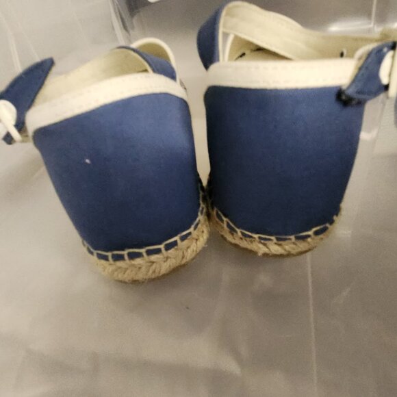 LANDS END Blue Espadrille Casual Flat Sandal 6.5 - Picture 8 of 10